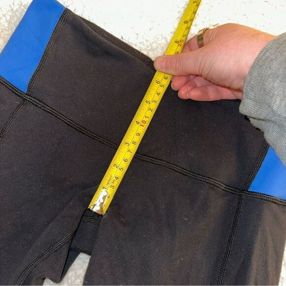Lululemon Womens Embody Crop Leggings Black Blue Green Size 4 EUC - Picture 7 of 10